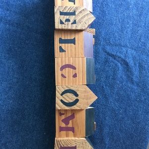 Home decor- handmade wooden blocks - "Welcome"